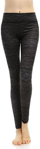 Yoga Fitness Leggings Spandex Running Gym Women's Capri Yoga Pants Nylon Hidden Pocket (M, Black and Grey)