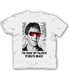 Scarface Talents To South Beach White Adult T-shirt Tee (Adult Large)