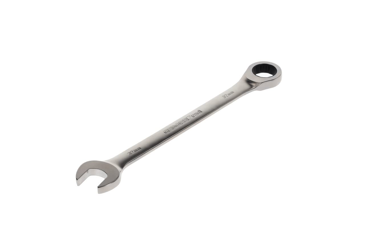 GEDORE red Combination ratchet spanner, with ratchet, AF 32 mm, Flat, Bi-hex, Spanner, R07100320