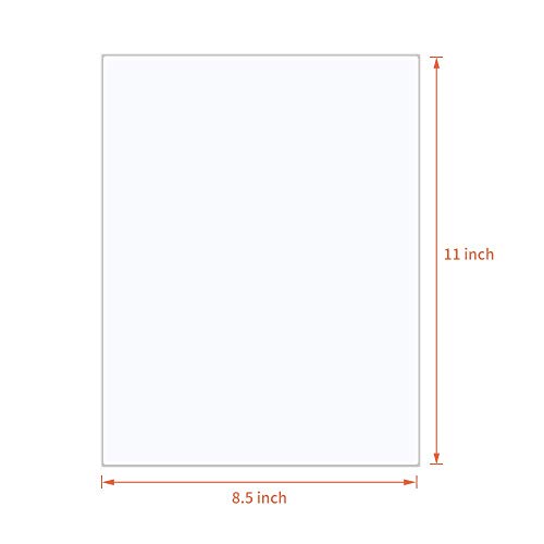 100-Sheet Pack Of 8.5" X 11" Full Sheet Sticker Paper - For Inkjet/Laser Printers & Cricut/Silhouette