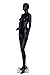 Female Full Body Durable Plastic Abstract Egg Head Mannequin With Movable Head Black (F9 BLK) Made By OM®