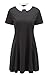 XQN Women's Summer Doll Collar Slim Ruffle Frill Tunic Pleated Dress (Black, Small)