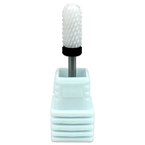 Pana (Grit: XC EXTRA COARSE) Professional USA Ceramic White Smooth Top Small Barrel Bit Nail Drill 3/32" Shank Size
