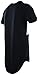 Mens Tall Long T Shirts and Hoodies with Zippers and Designs (Many Styles to Choose from) (L, Black/White)