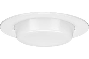 Progress Lighting P806005-028 6" Recessed Drop Lensed Shower Trim with Frosted Glass Diffuser Satin White for 6 in. Housing (