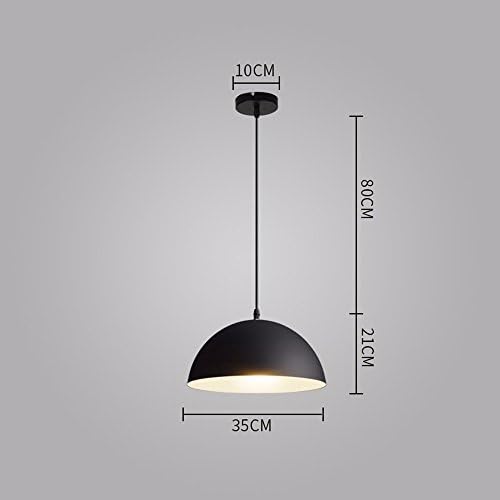 XHOPOS HOME Pendant Light Shade Industrial Hanging Ceiling Lamp Chandelier Iron Art Round Black 35X21cm For Living Room Restaurant Bedroom Lighting