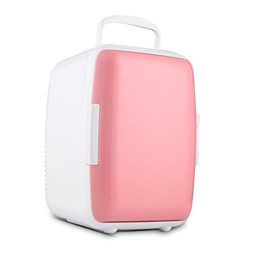 Click Here to See More Images YI HOME- Portable Car Refrigerator Mini Silent Cooling Heating Household Small Electronic Fridge Office 6L,Pink