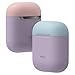 elago Duo Silicone Case Compatible with Apple AirPods Case 1 & 2, Premium Protective Silicone, Supports Wireless Charging, 2 Caps + 1 Body [ Pastel Blue, Lovely Pink + Lavender ]