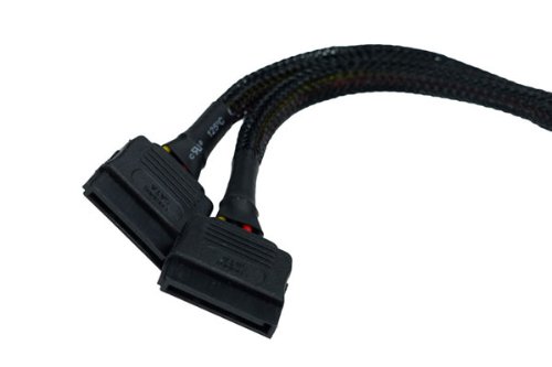 Phobya SATA Power Y Cable with Black Sleeving (15cm / 6 inch Length)