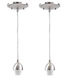 Westinghouse Lighting 7028400 Single-Light Mini-Pendant Kit with Nickel Finish (Brushed Nickel - 2 Pack)