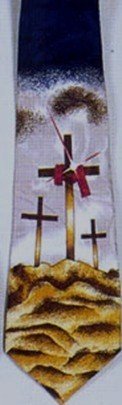 Tie - Three Crosses On Calvary w/Twinkle (Polyester)