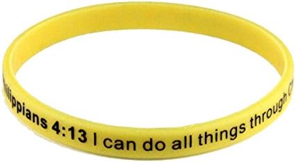 8140005 Set of 3 Philippians 4:13 I Can Do All Things Thin Silicone Bracelet Band 6mm Adult Size