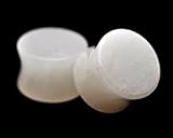 White Jade Stone Plugs - 4g - 5mm - Sold As a Pair