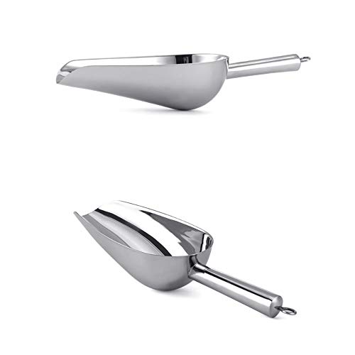 HouseHoo Stainless Steel Freezer, Scooper for Food, Popcorn Sweet Candy, Mirror Finish Metal Ice Scoop for Kitche, 8 inches, Silver - Thumbnail 5
