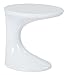 OSP Home Furnishings Slick High Gloss Finish Side Occasional Table, White