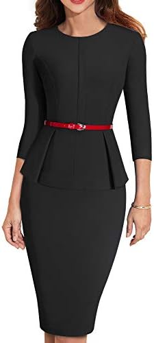 amazon peplum dress Vintage Lillie Rubin Black Sequin Peplum Long Sleeve Dress 10