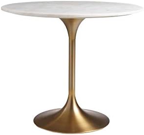 Reception Negotiation Table Round Table Stainless Steel Metal Table Legs Texture Smooth and Sturdy and Durable Easy to Clean Marble White Desktop Office Living Room Multi-function Available