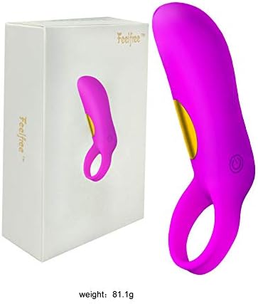 JUEJUNYA Waterproof Rechargeable Penǐs Ring Vibrátor for Couples Black