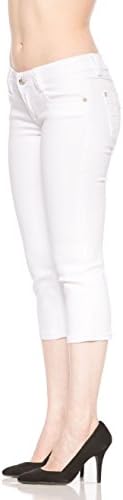 Rubberband Stretch Women's Capri Jeans (Sarina/White) Size 26(3/4)