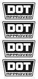 DOT D O T Approved Motorcycle Helmet Stickers Decals Labels / Set of 4