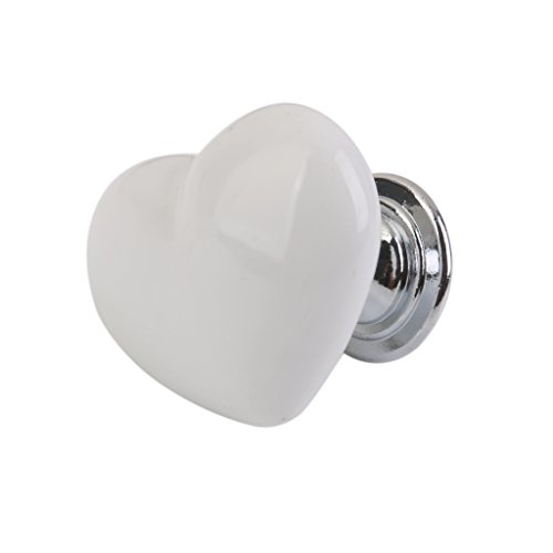 Heart Shaped Door Drawer Bin Handle Pull Knob Hardware White S