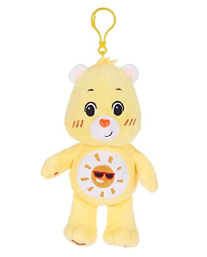 Whitehouse Care Bears Bagclip Plush Key Pendant 6 Different Figures, 14 cm Original Cuddly Toy - Unlock The Magic - Super Soft Teddy Bear for Satchel Backpack Bag (Sunshine Bear)