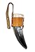 Valhalla Vineyards Wine/Mead Drinking Horn (4-5oz) Medieval Viking Cup w/Brown Leather Clip Button Holster - Authentic Medieval Inspired Mug