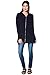 Womens Casual Oversized Zipper Hoodie - Lightweight Terry Knit Sweatshirt (Black, Large)