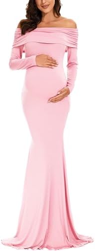 pink maternity dress amazon Pink Maternity Dresses for Baby Shower, Off the Shoulder Pregnancy  Photoshoot Maxi Gown for Women, Bunmp-Friendly Wedding Guest Outfit,  Cocktail Dress at Amazon Women's Clothing store