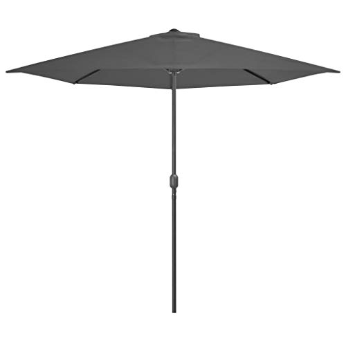 Festnight Halb-Sonnenschirm Ampelschirm mit Aluminiummast 5 Stahlrippen Outdoor Sonnenschutz Strandschirm Terrassenschirm 300 x 150 x 253 cm 3 Farben – Bild 3