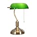 OCSEVE Retro Bankers Table Lamp, Bedside Green Vintage Lamp Shade with Brass Base