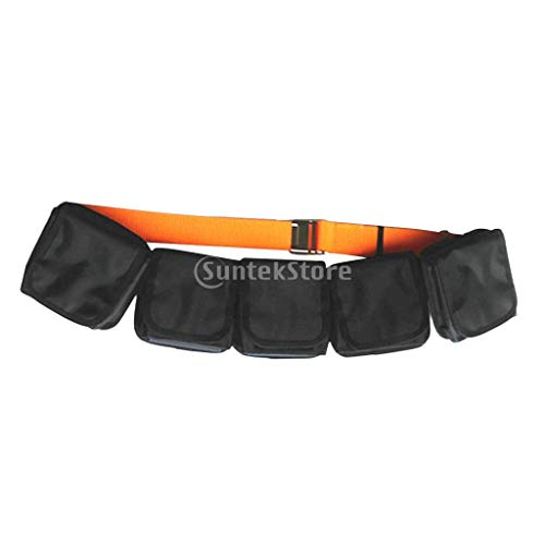 Heavy Duty 59" Scuba Diving Free Diving Spearfishing 5 Pocket Weight Belt Webbing with Stainless Steel Buckle Gear Equipment