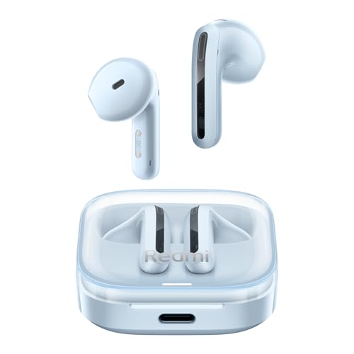 XIAOMI Redmi Buds 6 Active Wireless Earbuds, Workout Earbuds,14.2mm Dynamic Driver, Clear Call with Dual Mic, Bluetooth 5.4, 30-Hour Battery Life, Lightweight Design – Transparent Blue