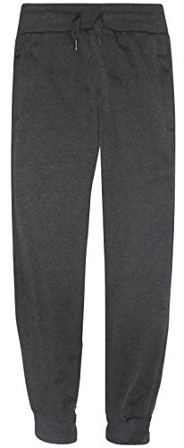 RANGE Boys Basic Solid Fleece Jogger Active Pants with Pockets, Charcoal, Size Medium / 10-12'