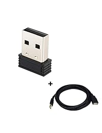Mini tamaño Ant + Adaptador Dongle USB Stick con última intervensión tela de nylon trenzado de extensión USB 2.0 macho a hembra Cable 1 M 3,3 pies, Negro + negro