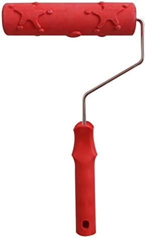 Jocestyle Embossed Paint Roller Star Pattern Rubber Paint Roller for Wall Decoration