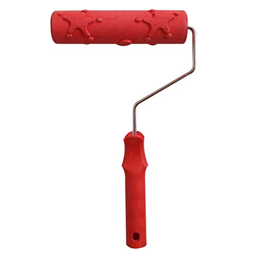 Jocestyle Embossed Paint Roller Star Pattern Rubber Paint Roller for Wall Decoration