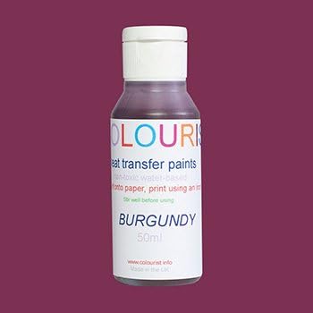 Colourist : Heat Transfer Paint : 50ml : Series 1 : Burgundy