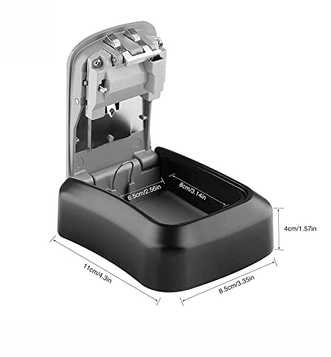 Key Box Wall Mounted Aluminum with 4-Digit Combination Anti-theft Key Lock Box- Waterproof Outdoor Indoor Key Safe lockbox for Home, Office, Garage,Garden, Secure Storage Cabinets for House & Car Keys