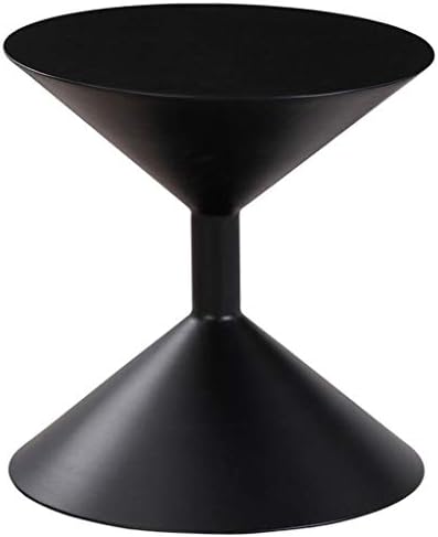 Nwn Sofa Coffee Table Nordic High Hourglass Fashion Side Table Personality Creative Simple Small Round Table (Color : Black)