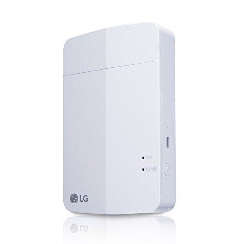 New LG PD251 Portable Mobile Pocket Photo Printer 3 [White] (Follow-up model of PD241 and PD239) Bluetooth Wireless Printing for iOS, Android and Windows OS