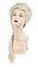 SARLA Women's Braided Long White Blonde Anime Cosplay Wig 30 Inch Synthetic Pigtail Hair for Party Halloween Costume Adult Size