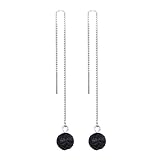 ALUCKY Lava Stone Aromatherapy Essential Oil Diffuser Threader Earrings, Chic &Elegance,Perfect for all Ages/Occasions/Hairstyle,Best Companion for Necklace and Bracelet(Pack of 2), Gift for Women