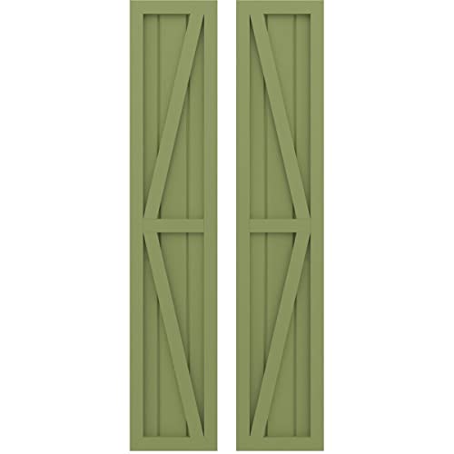 Ekena Millwork ARW102BF311X76MGH Americraft Three Exterior Real Wood Two Equal…