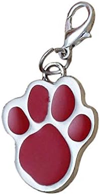 prettDliJUN Paw Dog Puppy Cat Anti-Lost ID Name Tags Collar Pendant Charm Pet Accessories Gift Red