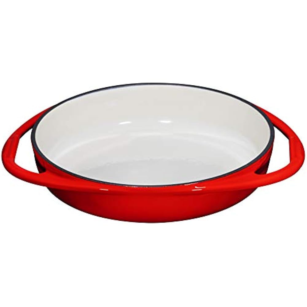 Double Handled Enameled Red Cast Iron Round Tarte Tatin Dish Pan Mini Roasting eBay