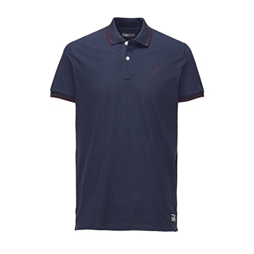 Jack & Jones Mens Short-Sleeved Polo Shirt Blue Size S
