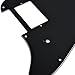 Kmise A2120 1 Piece Black 3-Ply Pickguard for Fender Strat Guitar Replacement