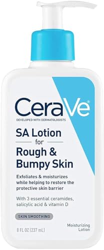 CERAVE SA LOTION FOR ROUGH & BUMPY SKIN, VITAMIN D, HYALURONIC ACID, LACTIC ACID & SALICYLIC ACID LOTION, FRAGRANCE FREE & ALLERGY TESTED, 8 OUNCE