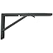 MechWares Folding Bracket for Shelves Tables Long Release Space Saving for Standing Desk Wall-Mounted Drop-Leaf in Kitchen | Laundry Room | Garage | Boat | RV -1 Pcs (16 inch, Black)
